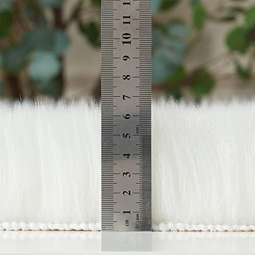 Ultra Soft Fluffy Shaggy Area Rug Faux Fur Rug Chair Cover Seat Pad Fuzzy Area Rug for Bedroom Floor Sofa Living Room (White / 2' x 4' (Rectangular))