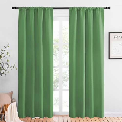 Blackout Curtains for Living Curtains (Froest Green / 34"W x 84"L (Pack of 2))