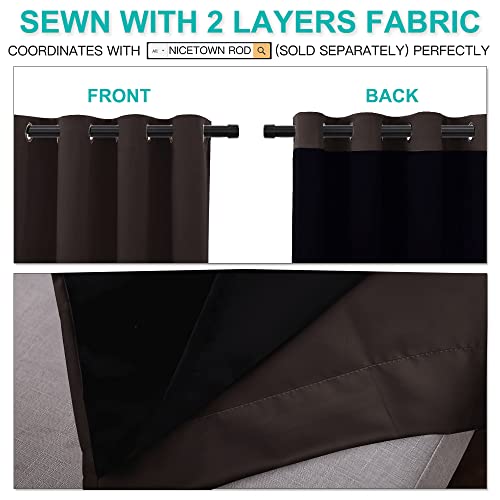 Complete 100% Blackout Curtains (Brown / 52"W x 63"L (Pack of 2))