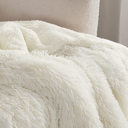 Faux Fur Fluffy Sherpa Throw Blanket Couch Twin Cream 60"x80" (02- Cream / Twin (60" X 80"))
