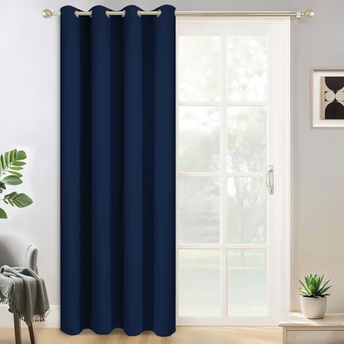 Navy Blue Room Darkening Curtains 84 inch Sliding Door Drapes (Navy Blue / 52"W x 84"L (Pack of 1))