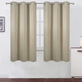 Beige Blackout Curtains 34 x 63 Inch Length (Beige / 34"W x 63"L (Pack of 2))