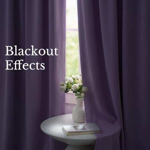Lavender Purple Room Darkening Curtains 36 Inches Long 2 Panels for Girls Room (Lavender Purple / 40"W x 36"L (Pack of 2))