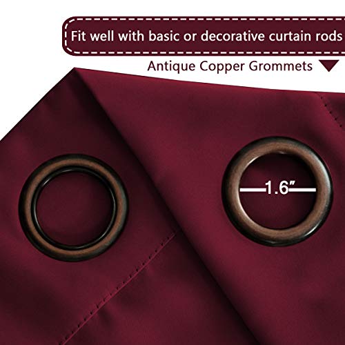 Blackout Patio Curtains 100 x 96 Inches for Sliding Door Extral Wide Blackout Curtain Panels Christmas Decor for Living Room (100"W x 96"L (Pack of 1) / Burgundy Red)