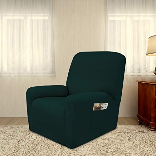 Stretc Recliner Chair Covers Fleece Soft Couch Covers for Sofa (Small Recliner Chair / Deep Teal)