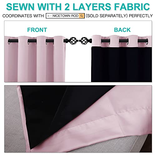 100% Blackout Curtains 45 inches Long (Lavender Pink / 52"W x 45"L (Pack of 2))