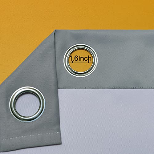 Ombre Yellow and Grey Curtains for Bedroom (52"W x 84"L (Pack of 2) / Yellow and Grey)