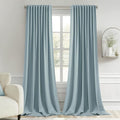 Slate Blue Back Tab Blackout Curtains 52x120 Inch Long 2 Panels Set (Slate Blue / 52"W x 120"L (Pack of 2))