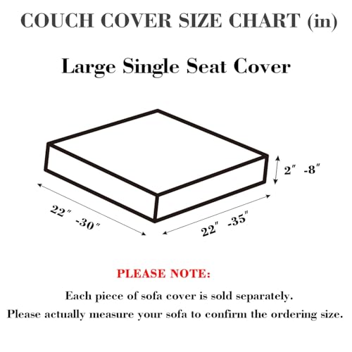 Sofa Covers Couch Covers for Sofa Pet Friendly Couch Cushion Covers Universal Sofa Covers Washable Stretch Slipcovers for Sectional Sofa (Texture Ivory White / Large Single Seat Cover)