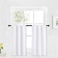 Cafe Curtains 30 inch Length (Pure White / 29"W x 30"L (Pack of 2))