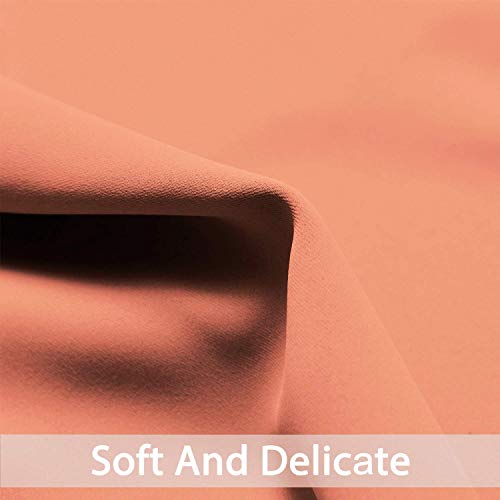 Coral Room Darkening Window Curtains 52x36 Inch for Kitchen (Coral Orange / 52"W x 36"L (Pack of 2))