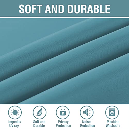 Blackout Curtain for Living Room Small Window Kitchen Blackout Curtains 45 inch Length Energy Saving Solid Grommet Blackout Drape (52"W x 45"L (Pack of 1) / Storm Blue)