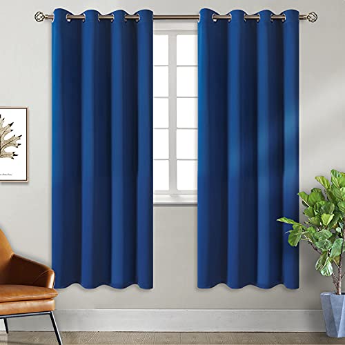Royal Blue Blackout Curtains for Bedroom 69 Inch Long (Royal Blue / 55"W x 69"L (Pack of 2))