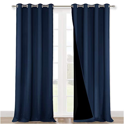 100% Blackout Blinds (Navy / 46"W x 96"L (Pack of 2))