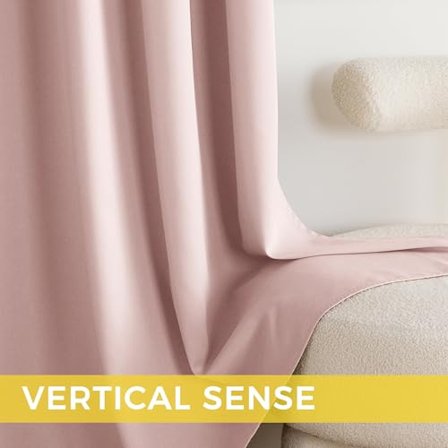 Blush Pink Room Darkening Curtains 50 Inches Long 2 Panels (Blush Pink / 40"W x 50"L (Pack of 2))