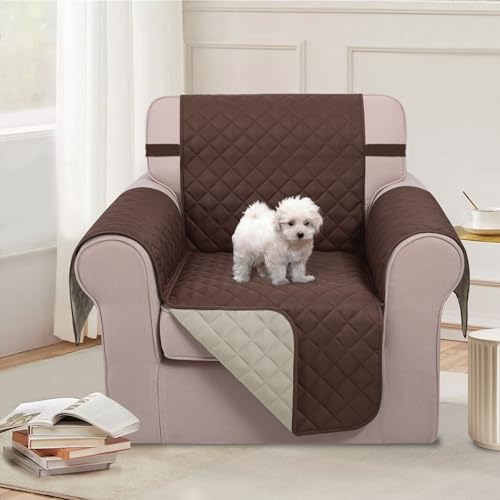 Reversible Recliner Chair Covers (Coffee/Beige / 23''armchair)