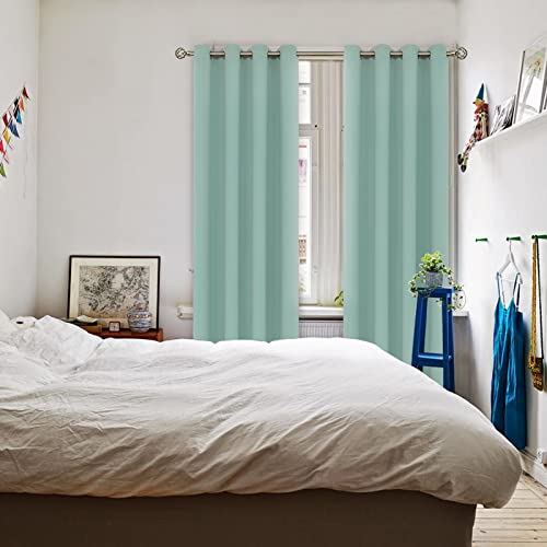 Blackout Curtains (Frosty Green / 52"W x 84"L (Pack of 2))