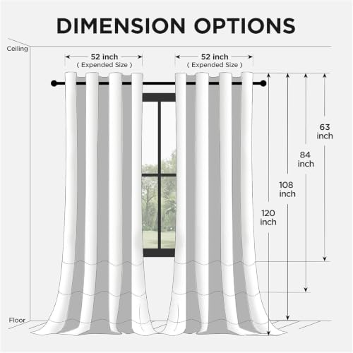 Blackout Curtains 120 Inch Length 2 Panels Set (Black / 52"W x 120"L (Pack of 2))