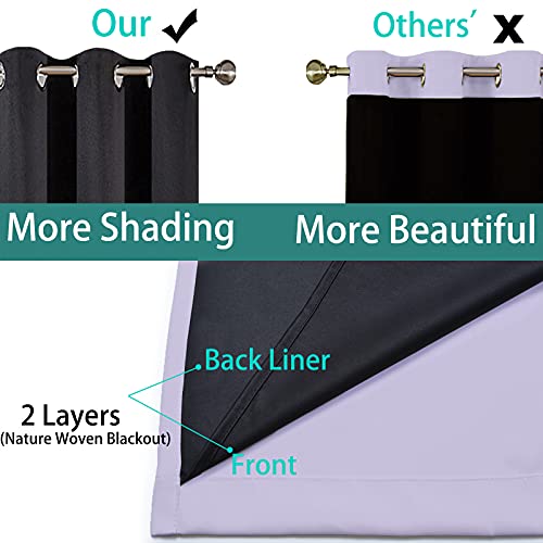 Lilac 100% Blackout Curtains 63 Inches Long for Bedroom 42" Wide (42"W x 63"L (Pack of 2) / Lilac)