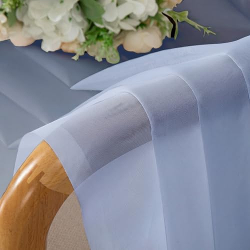Denim Blue Sheer Curtains 72 Inches Long 2 Panels (Denim Blue / 42"W x 72"L (Pack of 2))