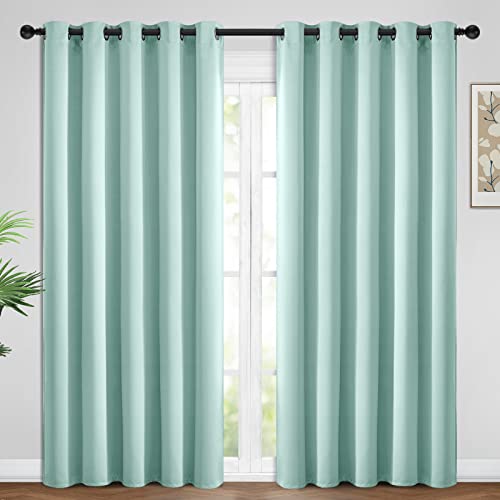 Room Darkening Curtains 62x84 inch Length Aqua (Aqua / 62"W x 84"L (Pack of 2))