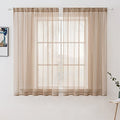 2 Panels Sheer Curtains for Living Room 54 X 63 Inches Brown (Brown / 54"W x 63"L (Pack of 2))