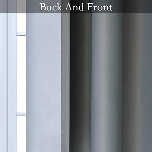 Grey to Grey White Ombre Room Darkening Curtains 72 Inch (52"W x 72"L (Pack of 2) / Grey to Grayish White)
