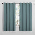 Modern Blackout Curtains Noise Reducing (Greyish Blue / 55"W x 68"L (Pack of 2))