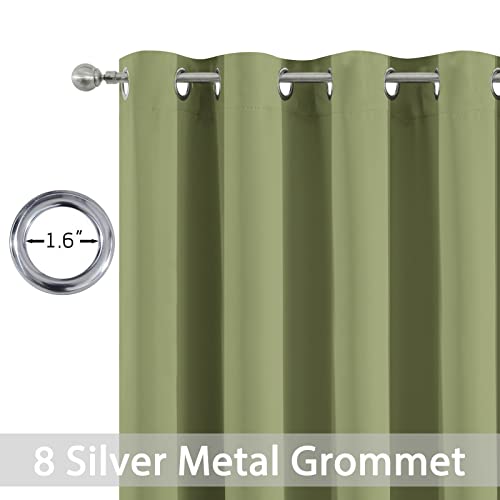 Room Darkening Curtains 52x84 inch Length Sage Green (Sage Green / 52"W x 84"L (Pack of 2))