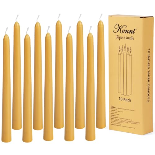0.87×10 Inch Wax Yellow Taper Candles (wax yellow)