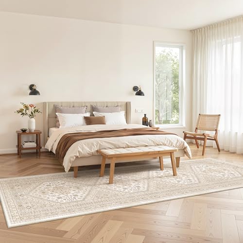 2'6 x 10' Runner Rug Non Slip (Cream/Beige / 2'6" x 10' (Runner))