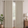 Blackout Curtains for Bedroom 108 Inches Long (Light Beige / 70"W x 108"L (Pack of 2))