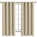 Beige Room Darkening Curtains 63 Inch for Bedroom (Beige / 52"W x 63"L (Pack of 2))