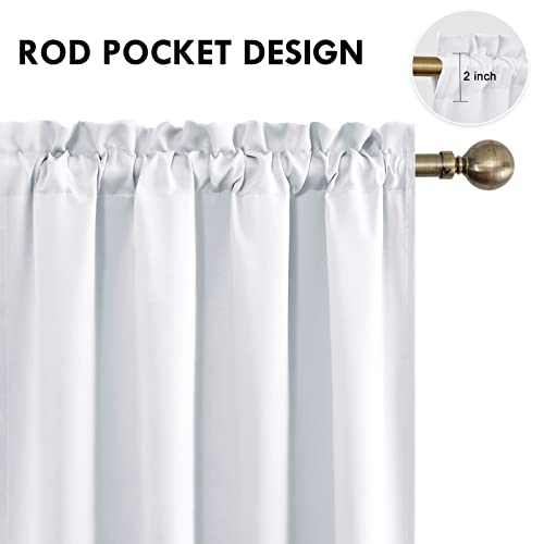 Blackout Curtains for Bedroom Living Room 52 x 45 Inch Long 2 Panels (Greyish White / 52"W x 45"L (Pack of 2))
