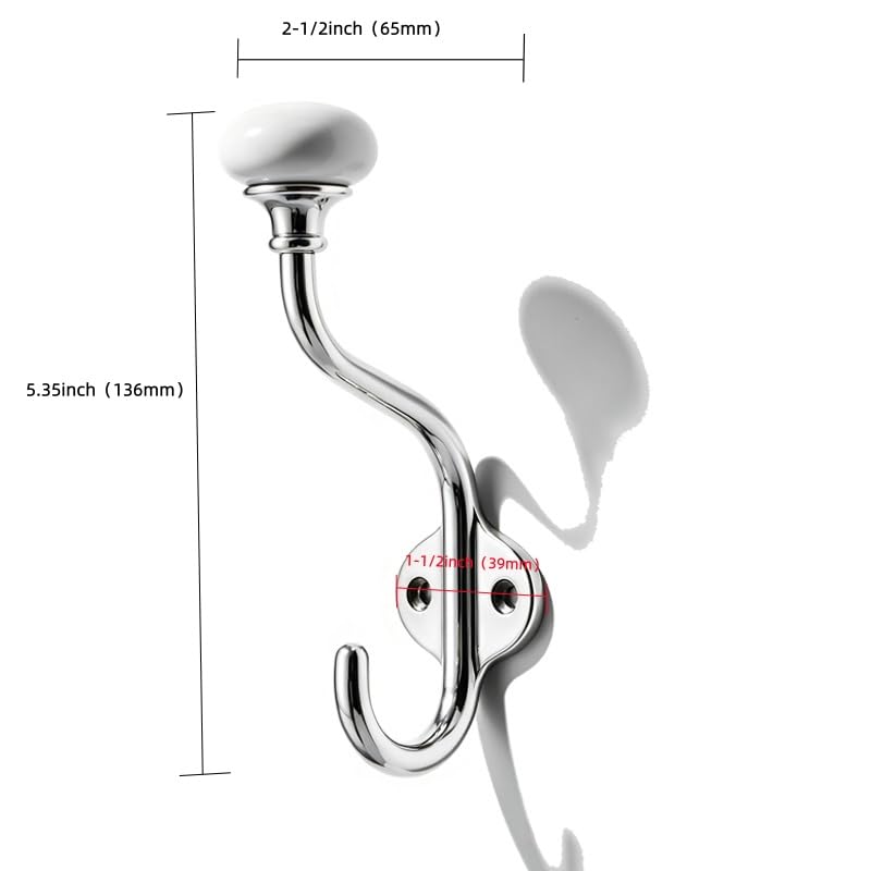 3 Pack Zinc Alloy Polished Chrome Coat Hooks Modern (Polished Chrome)