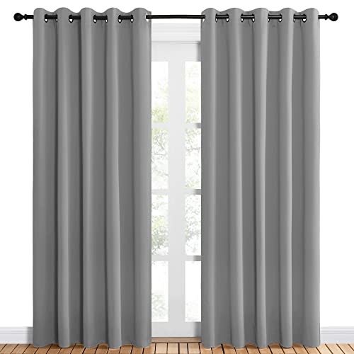 Bedroom Curtains Blackout Drapery Panels (Silver Gray / 60"W x 84"L (Pack of 2))