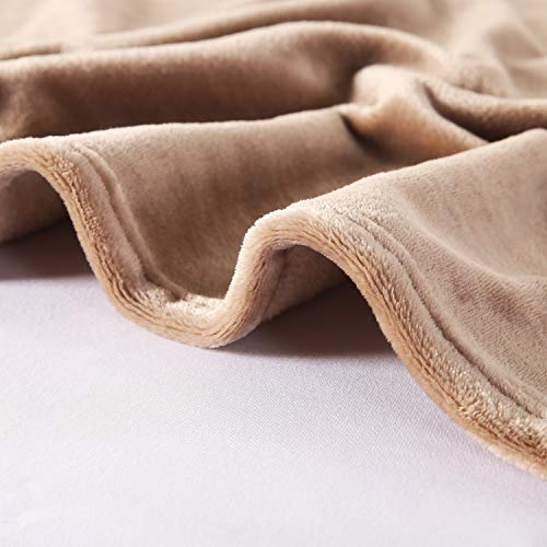 Large Flannel Fleece Throw Blanket (60"x80" / Light Coffee)