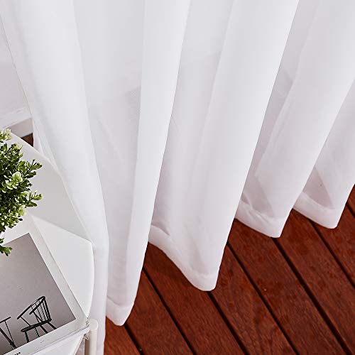 Voile Sheer Window Curtains 63 inch Length (Ivory / 37"W x 63"L (Pack of 2))