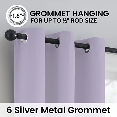 Lilac 100% Blackout Curtains Room Darkening Living Room 84 Inch (Lilac / 38"W x 84"L (Pack of 2))