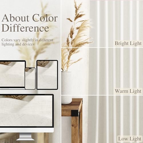 Cream Linen Kitchen Curtains 30 Inches Long 2 Panels Back Tab Rod Pocket Farmhouse Light Filtering Semi Sheer Short Curtains Solid Privacy Cafe Tier Curtain for Bathroom Basement Camper 30x30 (30"W x 30"L (Pack of 2) / Natural)