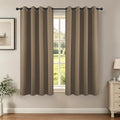 Blackout Curtains 45 Inch Length 2 Panels Set (Khaki / 52"W x 45"L (Pack of 2))