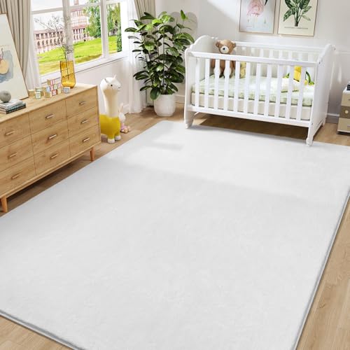 Modern Area Rugs for Bedroom Living Room (4' x 6' (Rectangular) / White)