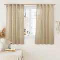 45 Inch Short Window Linen Curtains (Brown / 34"W x 45"L (Pack of 2))