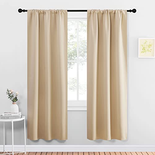 Blackout Room Darkening Curtains (Biscotti Beige / 34"W x 72"L (Pack of 2))