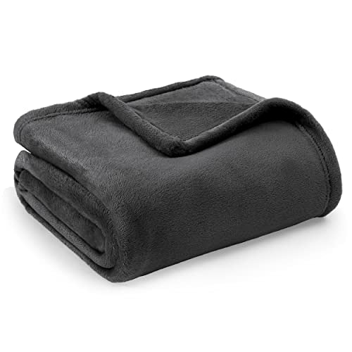 GentleSoft Fleece Throw Blanket Dark Grey (Charcoal / Throw (50" X 60"))