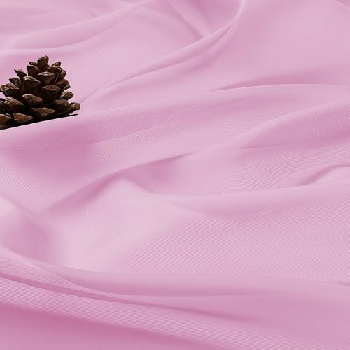 Pink Sheer Curtains 120 Inches Long 2 Panels Set (Pink / 59"W x 120"L (Pack of 2))