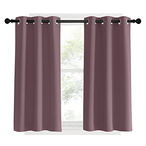 Room Darkening Short Curtain Panels for Cafe (Dry Rose / 34"W x 40"L (Pack of 2))