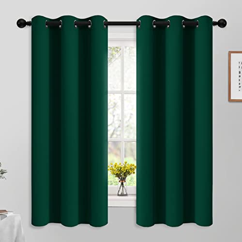 Room Darkening Curtains 42x63 inch Length Dark Green (Dark Green / 42"W x 63"L (Pack of 2))