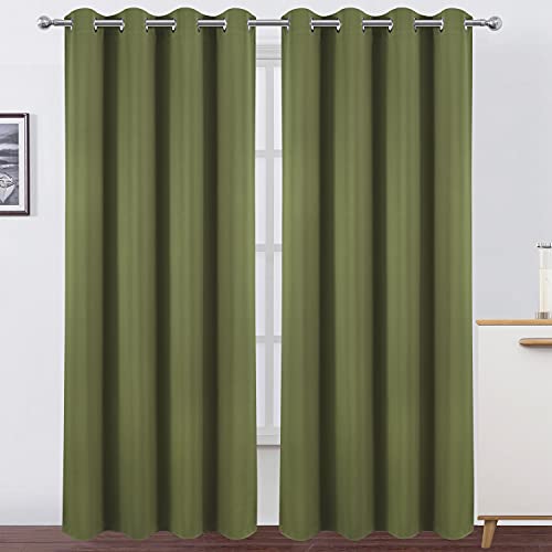 Olive Green Thermal Blackout Curtains (Olive Green / 52"W x 108"L (Pack of 2))