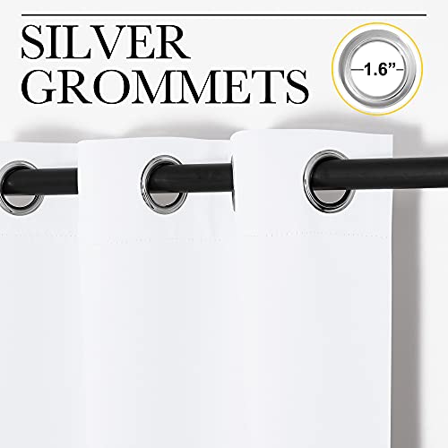 Pure White Blackout Curtains for Kids Room 55" w x 102" L 2 Panels (Pure White / 55"W x 102"L (Pack of 2))